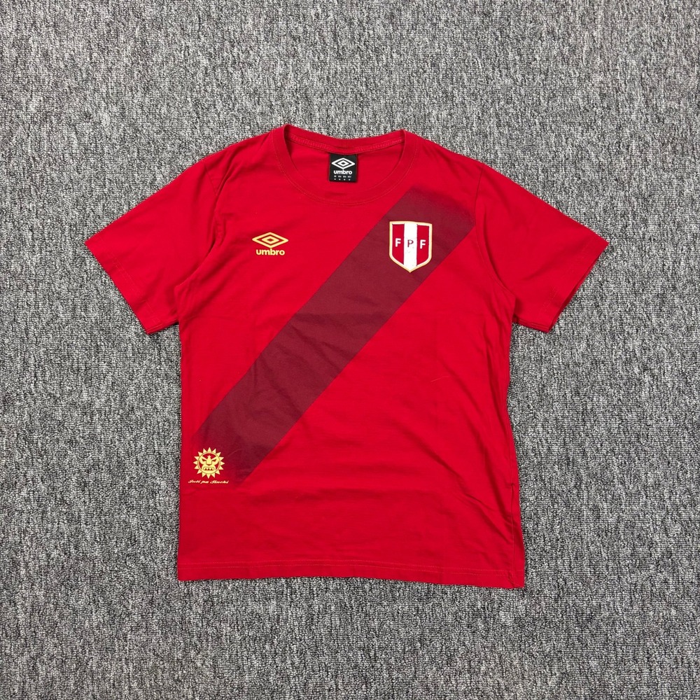 Umbro Peru FPF National Team Inti Pa Soccer Jersey T-Shirt Red Medium
